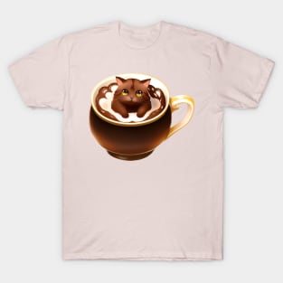 Chocolate Cat in a Tea Cup T-Shirt